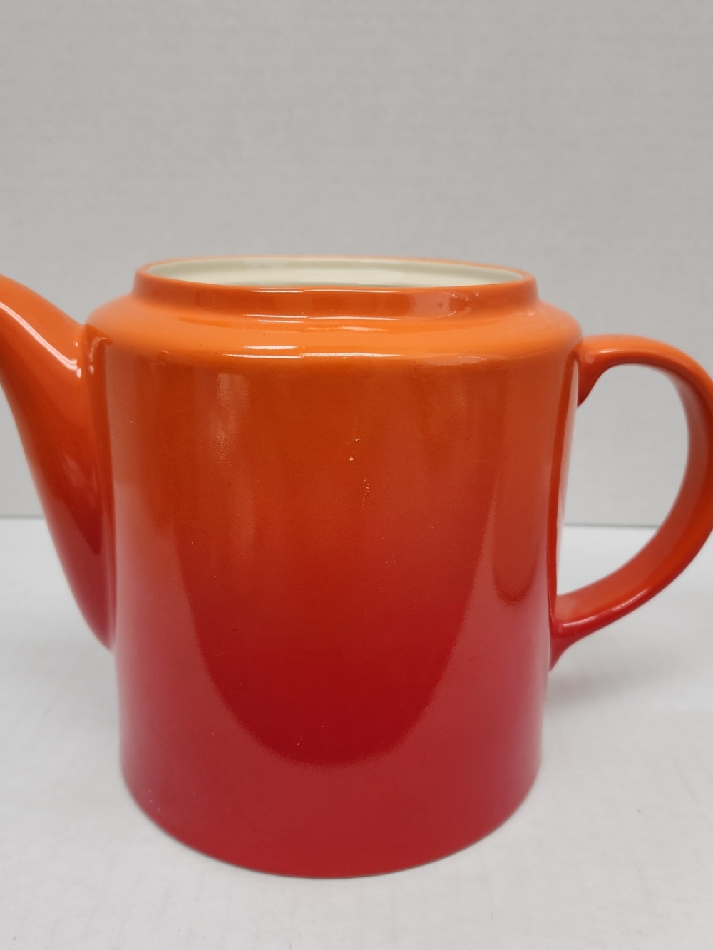LE CREUSET Grand Teapot 1.3 Liter Large Stoneware Flame Orange No Lid See Notes